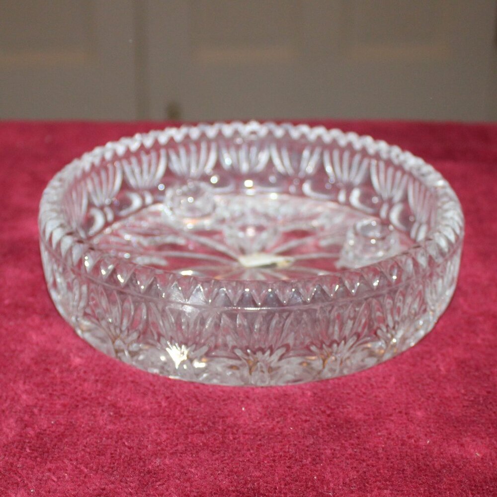Vintage Princess House #830 Full Lead Crystal 3 Taper Candle Holder 6”x1.5